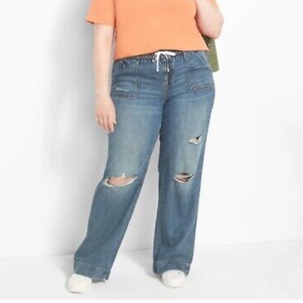 Lane Bryant Wide Leg Pull-On Jeans